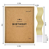 PHD CAKE 48-Count Gold Spiral Long Thin Metallic Birthday Candles, Cake Candles, Birthday Parties, Wedding Decorations, Party Candles