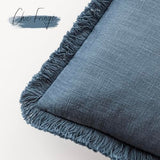 Foindtower Decorative Linen Fringe Throw Pillow Covers 26×26 Inch,Dark Blue