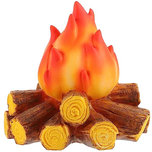 ABOOFAN Fake Campfire Lamp, Battery Operated 3D Flickering Flame Night Light for Warm Ambiance & Cozy Decor, for Bedrooms, Living Rooms, Halloween & Christmas Parties