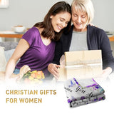 Christian/Religious/Inspirational/Spiritual Birthday Gifts for Women, Baptism Gifts for Girl, Religious Gifts for Mom Sister Friend, Purple Blanket, Christian Throw Blanket 50" x 60"