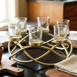 Centerpieces for Table Decor, Tealight Candle Holder, Gold/Clear