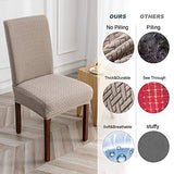 Genina Waterproof Chair Covers for Dining Room Set of 4 Kitchen Chair Covers Parson Dining Chair Slipcover,Khaki