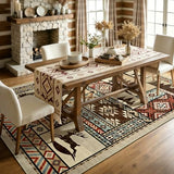 Rustic Cabin Area Rug 6x9,Western Rugs for Living Room Bedroom,Beige
