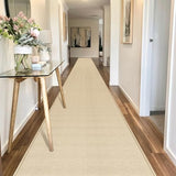 GOYLSER 19ft Jute Running Rugs for Hallway, Kitchen Rug Runner Non Slip Washable Hall Runner Rug, Beige Runner for Kitchen Floor Non Slip