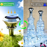 ANGMLN Solar Diamond Shaped Wine Bottle Cork Lights 10 Pack Solar String Fairy Lights Outdoor Waterproof for Wedding Holiday Garden Patio Pathway Bar Concert Indoor Outdoor Decorative (Cool White)