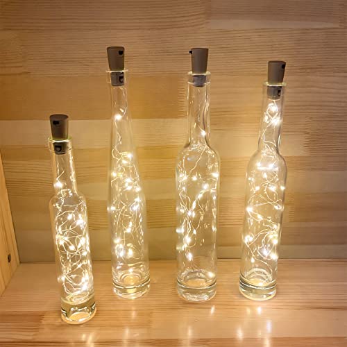 Etinga 30 Pack Wine Bottle Lights with Cork, 20 LEDs, 6.6 Ft, Fairy Mini String Lights for DIY Jar Halloween, Christmas, Party Decoration, Wedding Listing (30 Pack, Warm White)