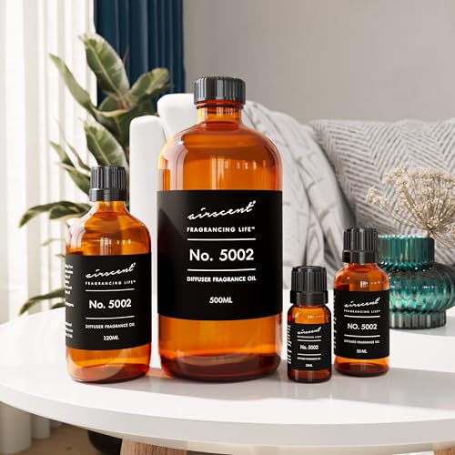 AirScent Creed-Aventus-Inspired Diffuser Oil - No. 5002 Perfume Dupe - Premium Fragrance Oil Blend for Ultrasonic and Waterless Diffusers and Crafting - 120 ml, 4 fl oz Glass Bottle with Dropper