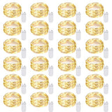 Ineximun 24 Pack LED Fairy Lights Battery Operated 7Ft 20Led Warm White Mini String Lights Waterproof Christmas Lights for Mason Jars Bedroom DIY Party Wedding Christmas Decor