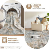 UERMEI 9x12 Area Rug for Living Room: Washable Modern Neutral Abstract Large Soft Low Pile Carpet Non-Slip Pet Kids Friendly Indoor Decor for Bedroom Dining Room Home Office Nursery Blue Brown