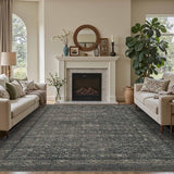 6x9 Washable Area Rug for Living Room, Moss Brown