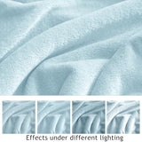 KMUSET Fleece Blanket Mist Blue Lightweight Super Soft Cozy Fuzzy Bed Blankets Microfiber Factory Shop