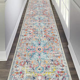 Pauwer Hallway Runner Rug 2'6'' x 14',Washable Kitchen Runner, Grey Multi