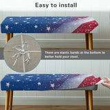 American Flag Vintage Print Stretch Dining Bench Cover Stain Resistant Benches Seat Slipcovers Easy to Clean Dining Chair Slipcovers Removable Seat Cushion Protector for Party