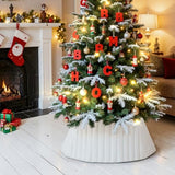 Lanpn 30 Inch Christmas Tree Collar, Plush Tree Collar Tree Stand Cover Xmas Tree Ring Stand Tree Basket Skirt for Winter Home Party Holiday Indoor Christmas Decorations (White, 75cm)