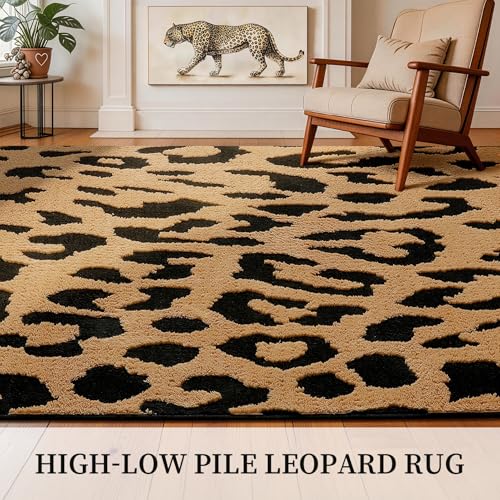 Leopard Hallway Runner Rugs 2x6: Washable Non Slip Cheetah Rug