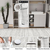 2x3 Entryway Rug Washable - Moroccan Small Area Rugs for Entryway Low Pile Indoor Mat Non Slip with Rubber Backing Thin Area Rug Pet Friendly for Front Door Kitchen Bedroom 2x3 Geo Grey