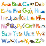 DECOWALL DS8-1608 Watercolour Animal Alphabet ABC Kids Wall Stickers Decals Peel and Stick Removable for Nursery Bedroom Living Room Art murals Decorations