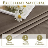 StangH Taupe Velvet Curtains 96 inches Long, Luxury Back Tab Thermal Insulated Room Darkening Window Drapes for Sliding Glass Door/Bedroom, W52 x L96, 2 Panels