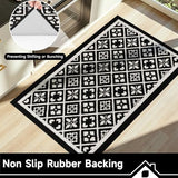 Indoor Door Mat, Absorbent Muddy Mats for Dogs, Low-Profile Entrance Welcome Mat with Non-Slip Rubber Backing, Washable Runner Carpet for Hallway,Entryway,Kitchen (Black 32x48in)