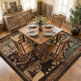 8x8 Square Cabin Area Rug,Western Rug for Living Room Bedroom,Brown
