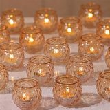 48 Pcs Gold Votive Candle Holders Round Glass Candle Holders Bulk