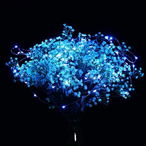 3 Pack Fairy Lights Battery Operated 6.6ft 20 Led Mini String Lights Silver Wire Starry Lights for DIY Wedding Party Festival Halloween Christmas (Blue)