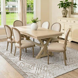 jinchan 8x10 Moroccan Geometric Washable Living Room Area Rug, Taupe