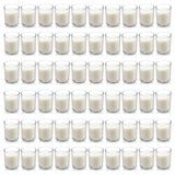 Housecret 60 Pack Warm White Unscented Clear Glass Filled Votive Candles. Hand Poured Wax Candle Ideal Gifts for Aromatherapy Spa Weddings Birthdays Holidays Party
