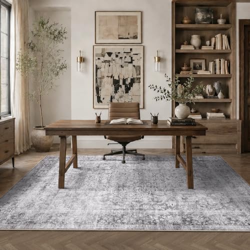 HelloTree 6x9 Vintage Washable Non-Slip Dining Room Area Rug