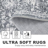 Area Rug 6x9 Living Room Rug Washable Rugs Non Slip Rugs, Grey