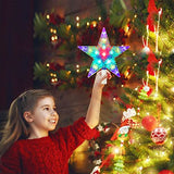 Christmas Tree Topper, FISHOPE 9.5" Tree Toppers Christmas Decorations Lighted Star, Multicolour Tree Topper Star with Lights 31 LED for Xmas Holiday Party Gift Décor (3AA Battery Powered)