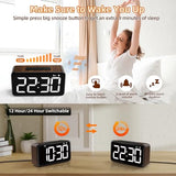 NOKLEAD Digital Alarm Clock: Wood Grain, 5.9-inch LED Display, Easy to Use for Seniors and Men, Adjustable Brightness, Aesthetic Room Decor Desk Clocks for Bedroom | Dorm | Living Room | Office
