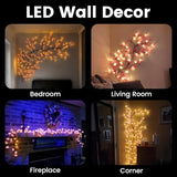 LED Tree Branch Lights for Wall 7.55 FT 144LEDs Cherry Blossom Lights Vine Light with Remote and 8 Lighting Modes Cherry Blossom Garland Willow Vine for Bedroom Indoor Wall Wedding Christmas Decor