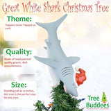 Tree Buddees Great White Shark Christmas Tree Topper - Large 10"