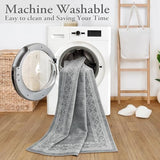Lahome Modern Bordered Kitchen Runner Rugs Non Skid Washable, 2x6 Runners for Hallways Non Slip Ultra-Thin Hallway Rug, No Shedding Soft Carpet for Entryway Laundry Room Bedroom (2x6ft,Grey)