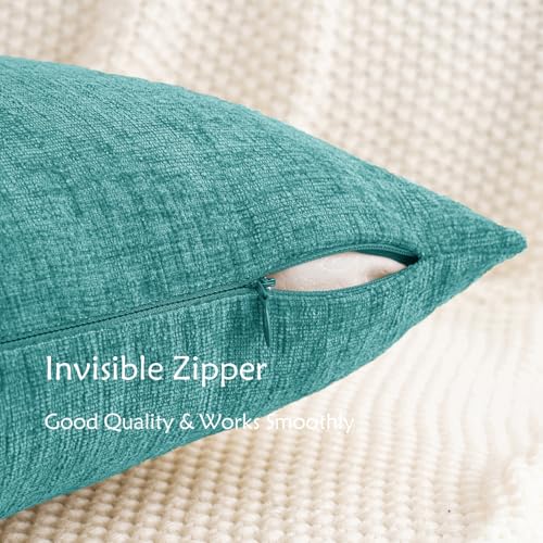 HWY 50 Throw Pillow Cover 12x20 Inch Soft Chenille Teal Pack of 2
