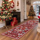 Christmas Runner Rug 2x6 Non Slip Washable Runners for Hallways Xmas Snowflake Holiday Decor Kitchen Rugs Soft Low Pile Indoor Throw Rug Carpet Laundry Room