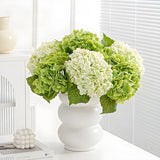 Real Touch Green Hydrangea Artificial Flowers (4-Pack) -20" Faux Hydrangea Flowers with Long Stem & Leaves Realistic Fake Hydrangeas for Home Decor Floral Arrangements Wedding Bouquets Centerpieces