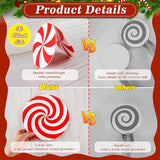 12Pcs Large Candy Christmas Tree Decorations Peppermint Lollipop Christmas Picks for Tree, 7.87" Red and White Candy Ornaments, Plastic Candyland Tree Topper for Xmas Holiday Party Vase Decor