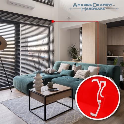 Amazing Drapery Hardware 2.5 Inch Clear Valance Clips for Blinds & Window Shades, 10-Pack - Hunter Douglas WoodMates and Chalet Woods Replacement, Faux Wood & Metal Treatments