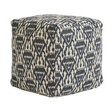 47th & Main Modern Footstool, Blue Accent Pouf