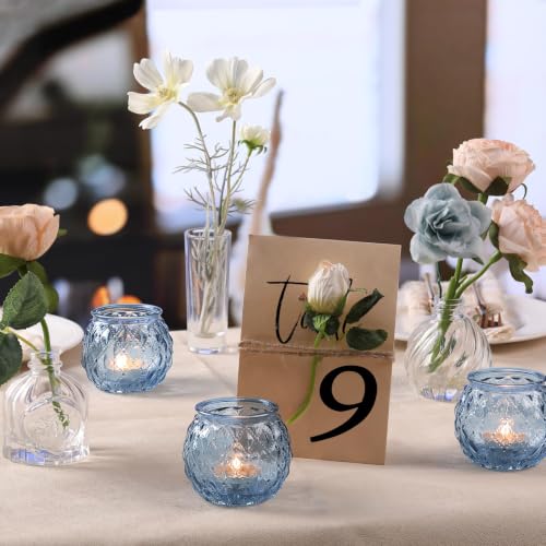 20 Pcs Blue Votive Candle Holder2.95"x2.56" Tea Light Candle Holder