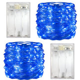 2 Pack with Timer Function Battery Operated Dewdrop Led Lights,Mini Fairy Lights for Home Parties Christmas/Halloween Holiday Decoration,6 Hours on/18 Hours Off,30 LEDs,10 Feet (Blue)