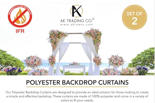 AK TRADING CO. 10 feet x 8 feet IFR Polyester Backdrop Drapes Curtains Panels with Rod Pockets - Wedding Ceremony Party Home Window Decorations - Olive Green