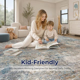 8x10 Area Rug for Living Room Washable Abstract Indoor Carpet
