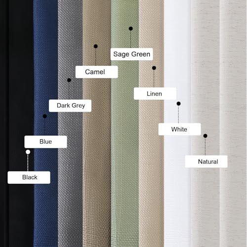 OWENIE Bob 2 Panels Sage Green Kitchen Curtains Sets for Windows 36 Inch Length, Faux Linen Textured Short Cafe Curtains Tiers for Kitchen, Rod Pocket Small Window Drapes for Bathroom, 30Wx36L Inch