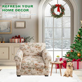 KRFOONN 2 Piece Chair Covers Printed Sofa Covers Couch Covers Washable Armchair Sofa Couch Slipcover Furniture Protector with Elastic Bottom for Living Room (Armchair, 57), Small