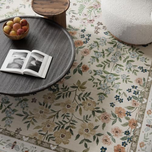 3x5 Washable Area Rugs for Entryway: Small Throw Rugs Stain Resistant Non Slip Low Pile Soft Faux Wool Lightweight Entry Rug for Bedroom Living Room Kitchen Bathroom Laundry Room Front Door Indoor