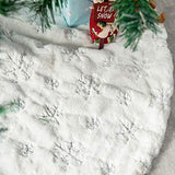 White Plush Christmas Tree Skirt 30 inches Snow White Fur Christmas Tree Skirt Mat with Sliver Sequin Snowflake Xmas Tree Skirt Base Cover for Christmas New Year Decorations (White-S, 78cm)