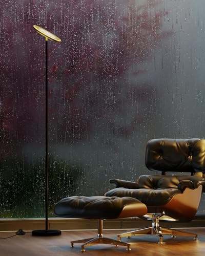 LED Floor Lamp – Super Bright Torchiere with Remote & Foot Switch, Stepless Dimmable Tall Standing Lamp, 69" Modern Pole Light for Corner, Living Room, Bedroom, Reading, Office